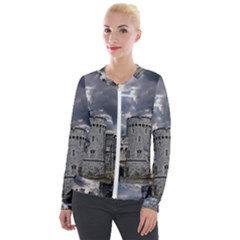 Castle Building Architecture Velvet Zip Up Jacket by Celenk