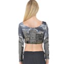 Abstract Wood Design Floor Texture Long Sleeve Crop Top View2