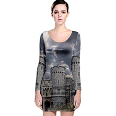 Abstract Wood Design Floor Texture Long Sleeve Bodycon Dress by Celenk