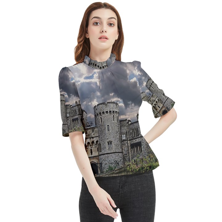 Castle Building Architecture Frill Neck Blouse