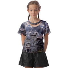 Castle Building Architecture Kids  Front Cut Tee by Celenk