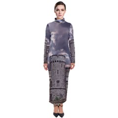 Abstract Wood Design Floor Texture Turtleneck Maxi Dress by Celenk