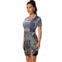 Castle Building Architecture Fitted Knot Split End Bodycon Dress View2