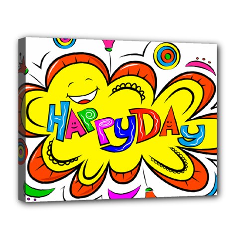 Happy Happiness Child Smile Joy Canvas 14  X 11  (stretched) by Celenk