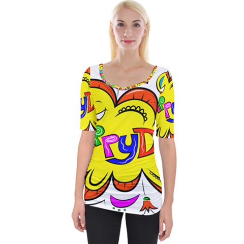 Abstract Wood Design Floor Texture Wide Neckline Tee by Celenk