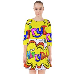 Abstract Wood Design Floor Texture Smock Dress by Celenk