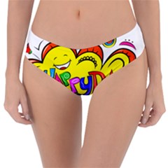 Happy Happiness Child Smile Joy Reversible Classic Bikini Bottoms by Celenk