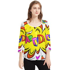 Abstract Wood Design Floor Texture Chiffon Quarter Sleeve Blouse by Celenk