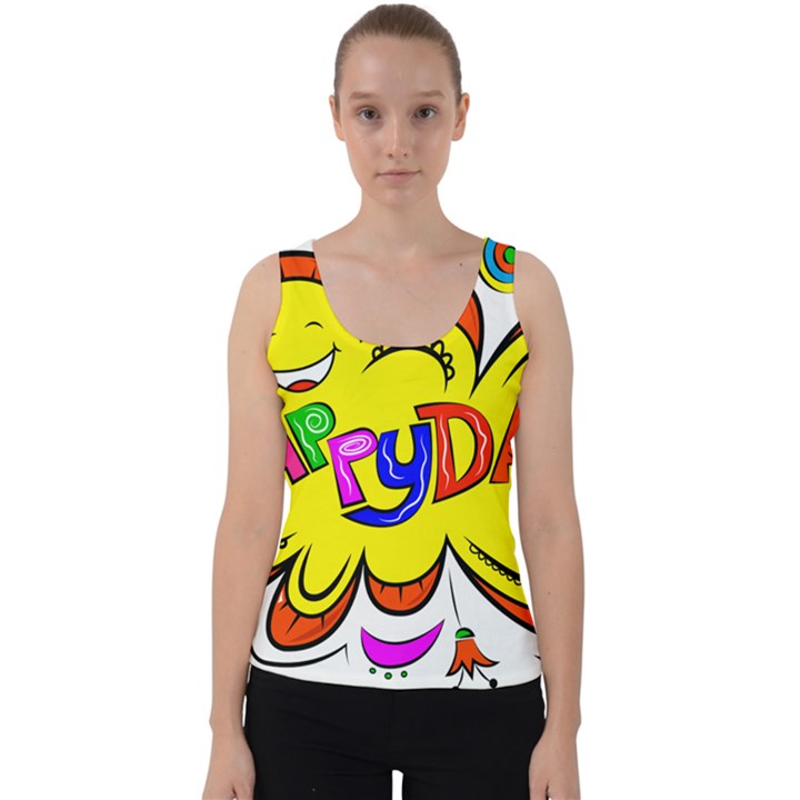 Abstract Wood Design Floor Texture Velvet Tank Top