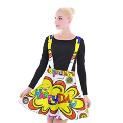 Happy Happiness Child Smile Joy Suspender Skater Skirt