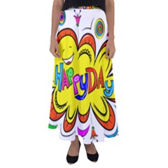 Happy Happiness Child Smile Joy Flared Maxi Skirt