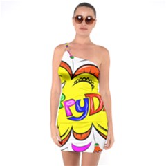 Happy Happiness Child Smile Joy One Shoulder Ring Trim Bodycon Dress