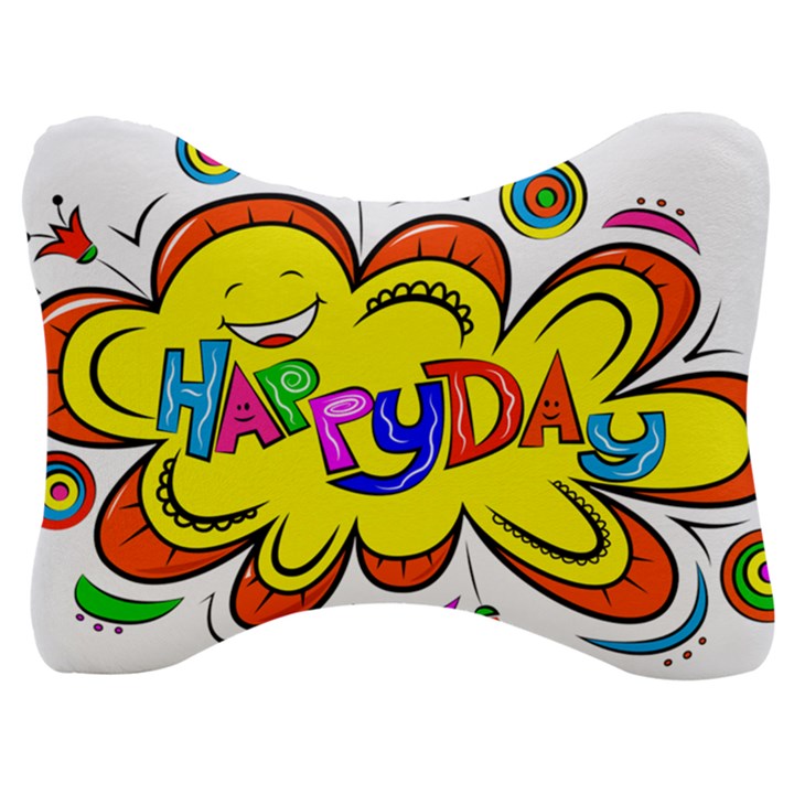 Happy Happiness Child Smile Joy Velour Seat Head Rest Cushion