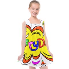 Abstract Wood Design Floor Texture Kids  Cross Back Dress