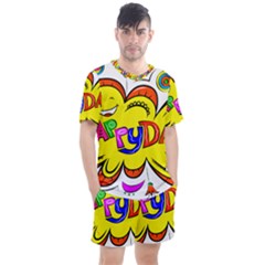 Abstract Wood Design Floor Texture Men s Mesh Tee And Shorts Set