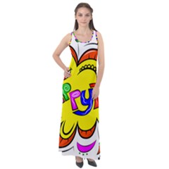 Abstract Wood Design Floor Texture Sleeveless Velour Maxi Dress