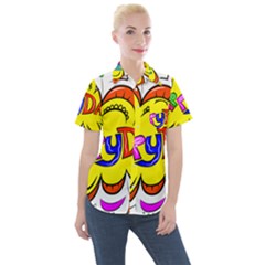 Abstract Wood Design Floor Texture Women s Short Sleeve Pocket Shirt