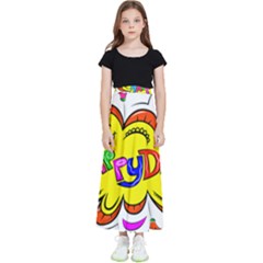 Happy Happiness Child Smile Joy Kids  Flared Maxi Skirt by Celenk