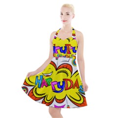 Happy Happiness Child Smile Joy Halter Party Swing Dress 