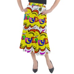 Abstract Wood Design Floor Texture Midi Mermaid Skirt