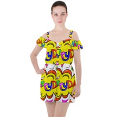 Happy Happiness Child Smile Joy Ruffle Cut Out Chiffon Playsuit