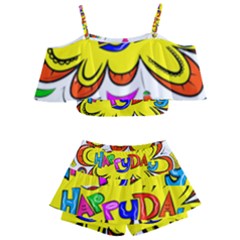 Happy Happiness Child Smile Joy Kids  Off Shoulder Skirt Bikini