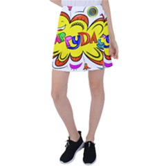 Abstract Wood Design Floor Texture Tennis Skirt