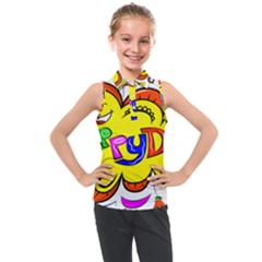 Abstract Wood Design Floor Texture Kids  Sleeveless Polo Tee