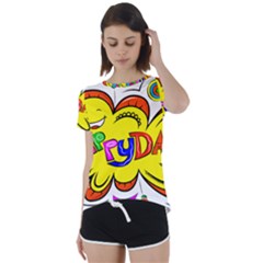 Abstract Wood Design Floor Texture Short Sleeve Open Back Tee