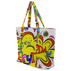 Happy Happiness Child Smile Joy Zip Up Canvas Bag