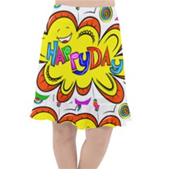 Happy Happiness Child Smile Joy Fishtail Chiffon Skirt