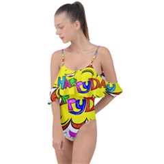 Happy Happiness Child Smile Joy Drape Piece Swimsuit