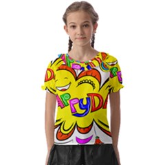 Abstract Wood Design Floor Texture Kids  Frill Chiffon Blouse