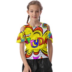 Abstract Wood Design Floor Texture Kids  Butterfly Cutout Tee