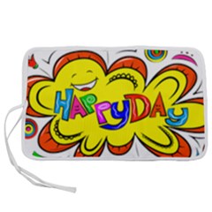 Happy Happiness Child Smile Joy Pen Storage Case (m)