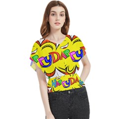 Happy Happiness Child Smile Joy Butterfly Chiffon Blouse