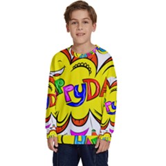 Abstract Wood Design Floor Texture Kids  Long Sleeve Jersey