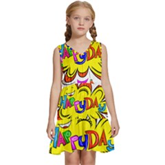 Happy Happiness Child Smile Joy Kids  Sleeveless Tiered Mini Dress