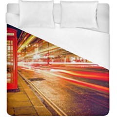 Telephone Box London Night Duvet Cover (king Size) by Uceng