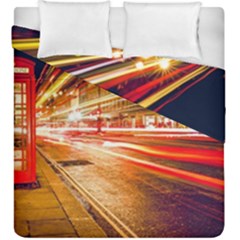 Telephone Box London Night Duvet Cover Double Side (king Size) by Uceng