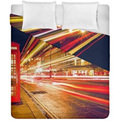 Telephone Box London Night Duvet Cover Double Side (california King Size) by Uceng