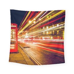 Telephone Box London Night Square Tapestry (small)