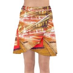 Telephone Box London Night Wrap Front Skirt by Uceng