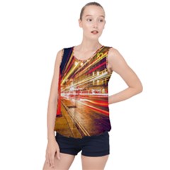 Telephone Box London Night Bubble Hem Chiffon Tank Top by Uceng