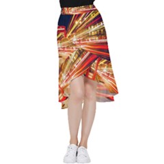 Telephone Box London Night Frill Hi Low Chiffon Skirt by Uceng