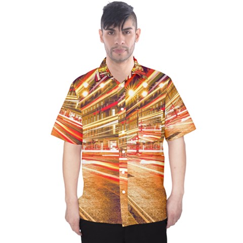 Telephone Box London Night Men s Hawaii Shirt by Uceng