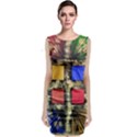 Acrylic painting  Sleeveless Velvet Midi Dress View1