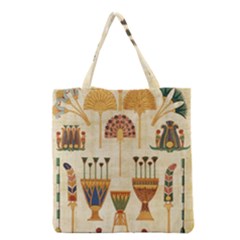 Egyptian Paper Papyrus Hieroglyphs Grocery Tote Bag by Vaneshop