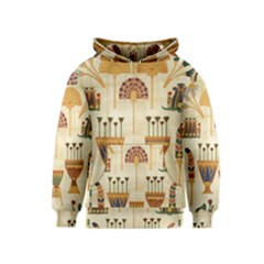 Egyptian Paper Papyrus Hieroglyphs Kids  Pullover Hoodie by Vaneshop