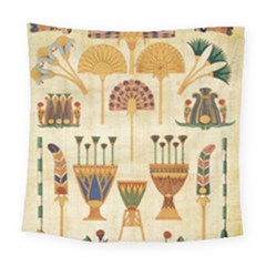 Egyptian Paper Papyrus Hieroglyphs Square Tapestry (large) by Vaneshop